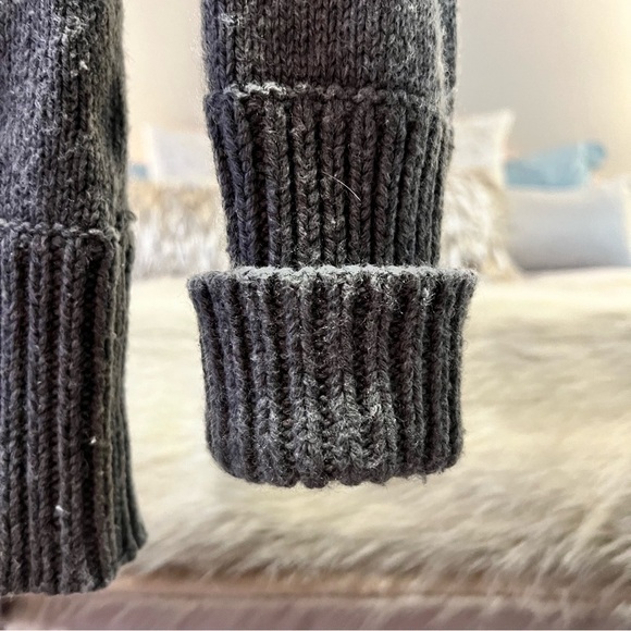 Vintage PRIZE Small Gray Cowl Neck Long Sleeve Y2K Plunging Neckline Sweater - Picture 7 of 14